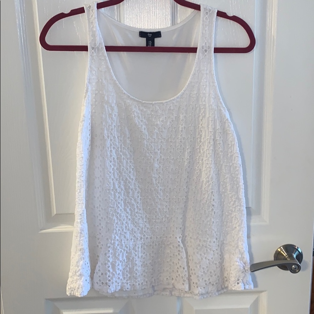 White Patterned Tank Top